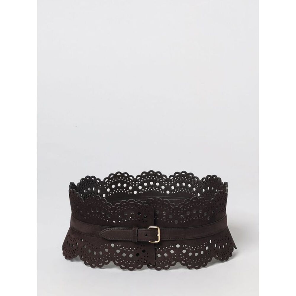 Alai�A Women Alaia Perforated Nubuck Leather Bustier Belt